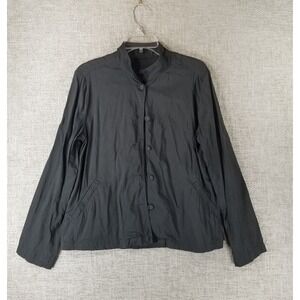 Eileen Fisher Lightweight Jacket Womens Small Gray Viscose Button Down Career
